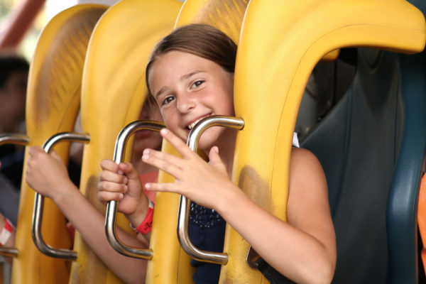 girl on roller coaster