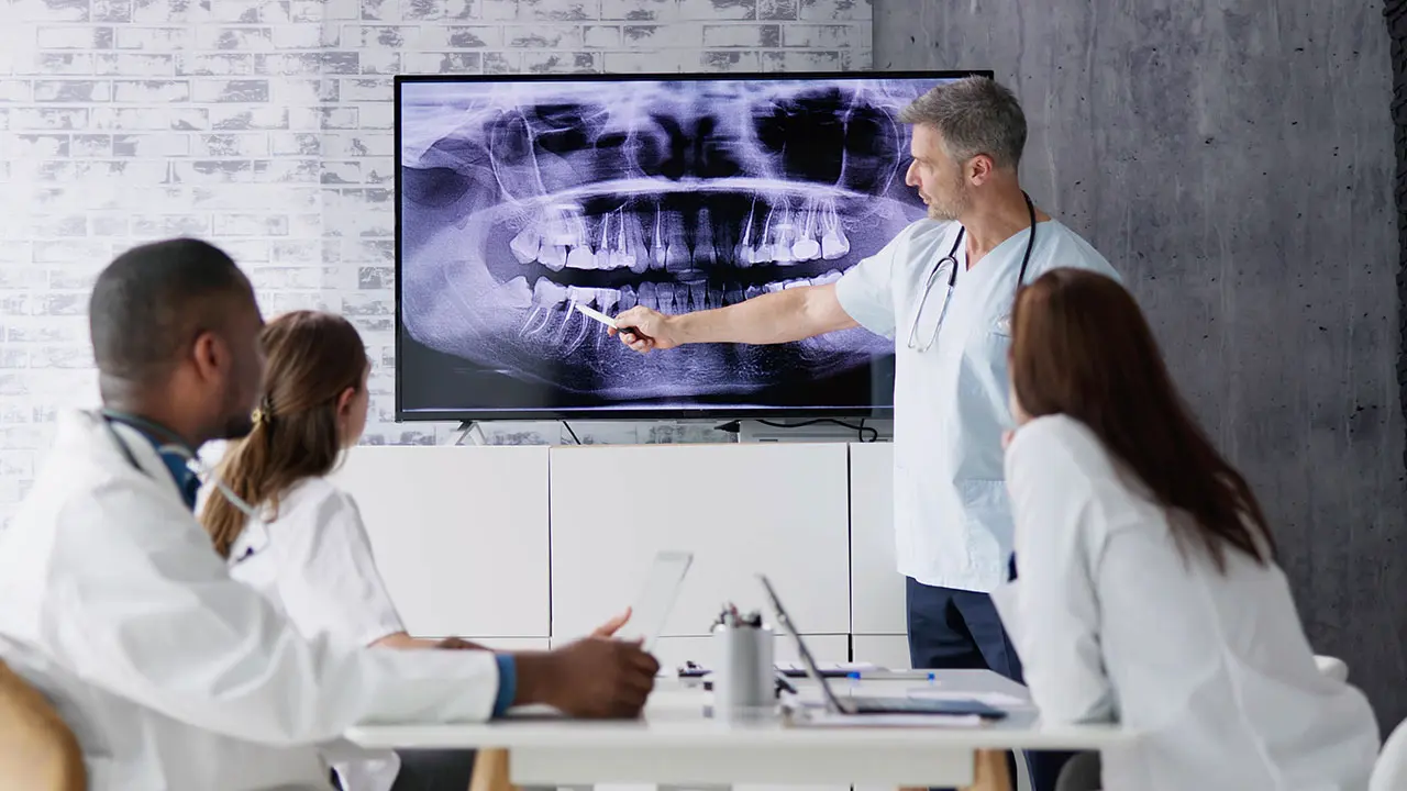 Pediatric dental assistant radiology training.